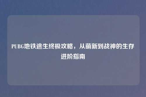 PUBG地铁逃生终极攻略，从萌新到战神的生存进阶指南