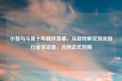小智与斗鱼十年羁绊落幕，从游戏解说顶流到行业见证者，合同正式到期
