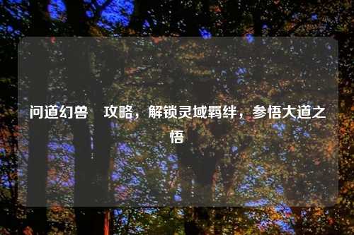 问道幻兽玦攻略，解锁灵域羁绊，参悟大道之悟