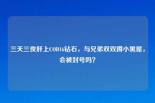 三天三夜肝上COD16钻石，与兄弟双双蹲小黑屋，会被封号吗？