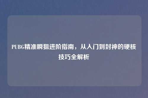 PUBG精准瞬狙进阶指南，从入门到封神的硬核技巧全解析