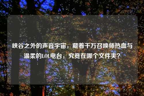 峡谷之外的声音宇宙，藏着千万召唤师热血与温柔的LOL电台，究竟在哪个文件夹？