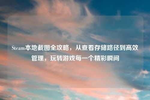 Steam本地截图全攻略，从查看存储路径到高效管理，玩转游戏每一个精彩瞬间