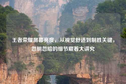 王者荣耀屏幕亮度，从视觉舒适到制胜关键，忽明忽暗的细节藏着大讲究