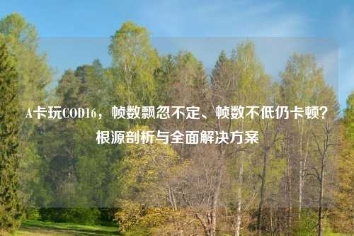 A卡玩COD16，帧数飘忽不定、帧数不低仍卡顿？根源剖析与全面解决方案