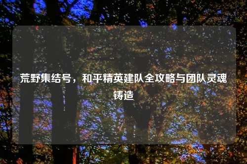 荒野集结号，和平精英建队全攻略与团队灵魂铸造