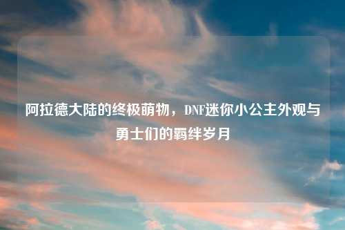 阿拉德大陆的终极萌物，DNF迷你小公主外观与勇士们的羁绊岁月