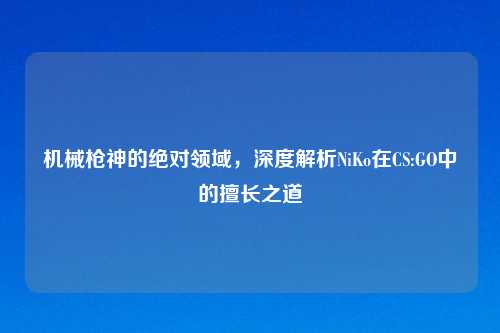机械枪神的绝对领域,深度解析NiKo在CS:GO中的擅长之道
