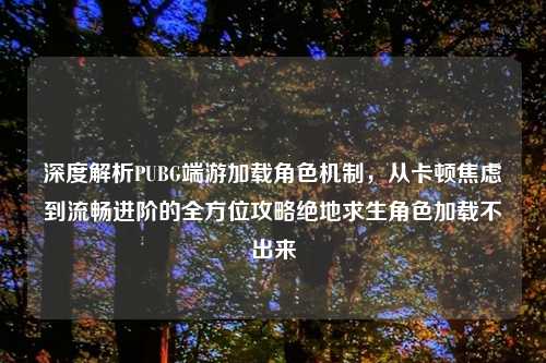 深度解析PUBG端游加载角色机制,从卡顿焦虑到流畅进阶的全方位攻略绝地求生角色加载不出来