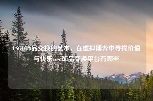CSGO饰品交换的艺术，在虚拟博弈中寻找价值与快乐csgo饰品交换平台有哪些