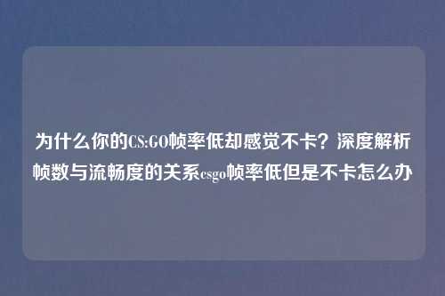 为什么你的CS:GO帧率低却感觉不卡?深度解析帧数与流畅度的关系csgo帧率低但是不卡怎么办