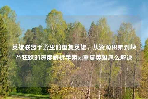 英雄联盟手游里的重复英雄,从资源积累到峡谷狂欢的深度解析手游lol重复英雄怎么解决
