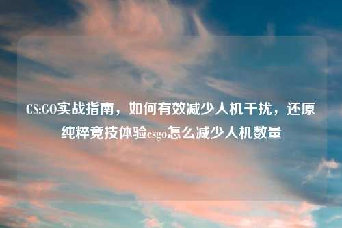 CS:GO实战指南，如何有效减少人机干扰，还原纯粹竞技体验csgo怎么减少人机数量