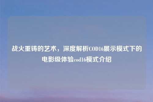 战火重铸的艺术，深度解析COD16展示模式下的电影级体验cod16模式介绍
