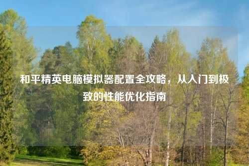 和平精英电脑模拟器配置全攻略，从入门到极致的性能优化指南