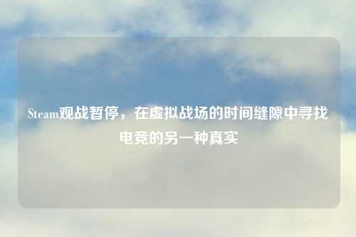 Steam观战暂停，在虚拟战场的时间缝隙中寻找电竞的另一种真实