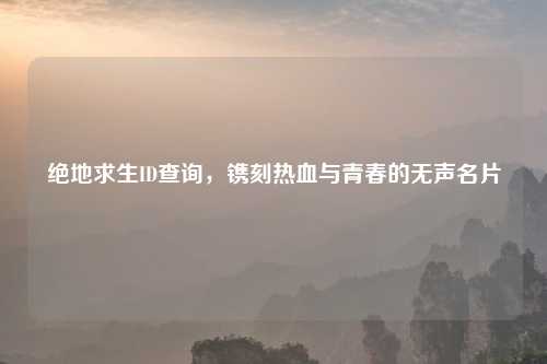 绝地求生ID查询，镌刻热血与青春的无声名片