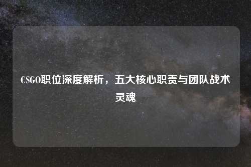 CSGO职位深度解析，五大核心职责与团队战术灵魂