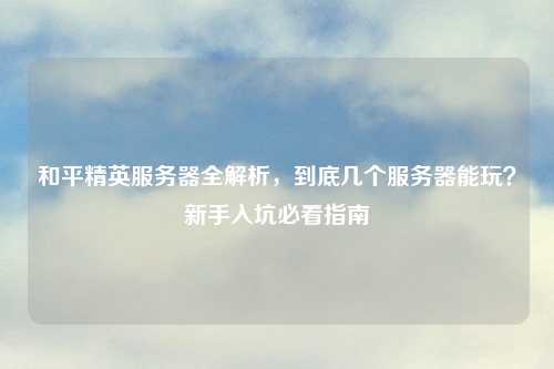 和平精英服务器全解析，到底几个服务器能玩？新手入坑必看指南