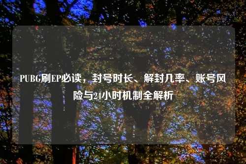 PUBG刷EP必读，封号时长、解封几率、账号风险与24小时机制全解析