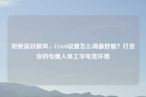 拒绝盲目跟风，CS:GO设置怎么调最舒服？打造你的专属人体工学电竞环境