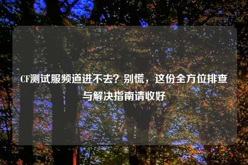 CF测试服频道进不去？别慌，这份全方位排查与解决指南请收好