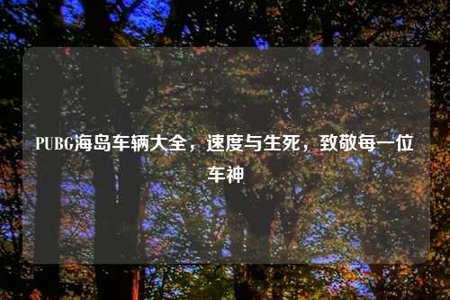 PUBG海岛车辆大全，速度与生死，致敬每一位车神