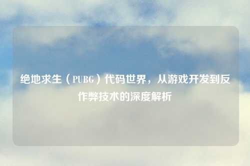 绝地求生（PUBG）代码世界，从游戏开发到反作弊技术的深度解析