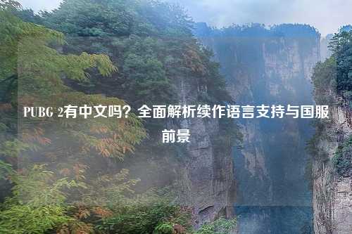 PUBG 2有中文吗？全面解析续作语言支持与国服前景