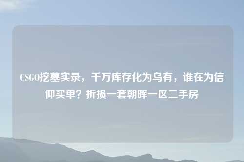 CSGO挖墓实录，千万库存化为乌有，谁在为信仰买单？折损一套朝晖一区二手房