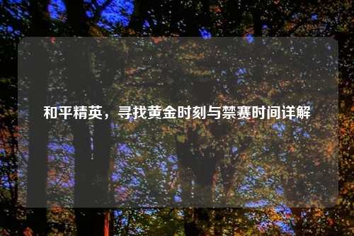 和平精英，寻找黄金时刻与禁赛时间详解