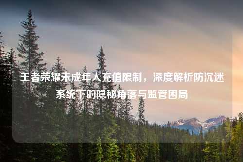 王者荣耀未成年人充值限制，深度解析防沉迷系统下的隐秘角落与监管困局