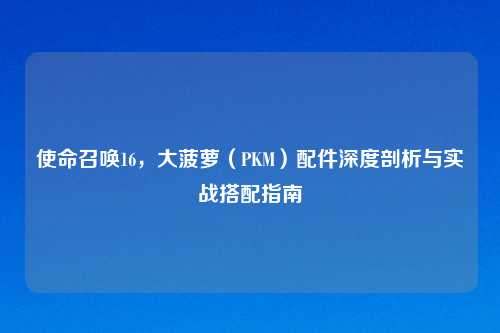 使命召唤16，大菠萝（PKM）配件深度剖析与实战搭配指南