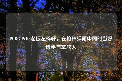 PUBG PeRo老板左梓轩，在枪林弹雨中同时当好选手与掌舵人