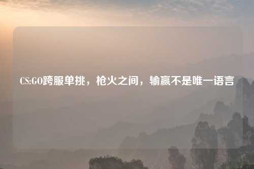 CS:GO跨服单挑，枪火之间，输赢不是唯一语言