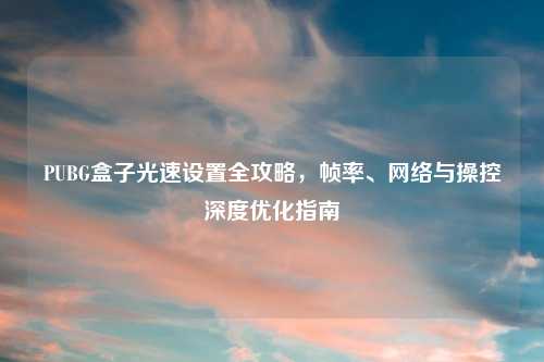 PUBG盒子光速设置全攻略，帧率、     与操控深度优化指南
