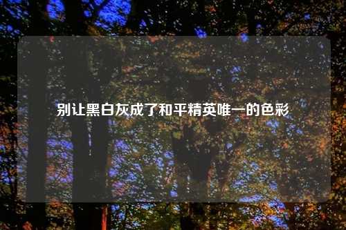 别让黑白灰成了和平精英唯一的色彩