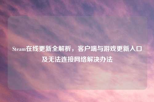 Steam在线更新全解析，客户端与游戏更新入口及无法连接     解决办法
