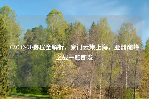 CAC CSGO赛程全解析，豪门云集上海，亚洲巅峰之战一触即发