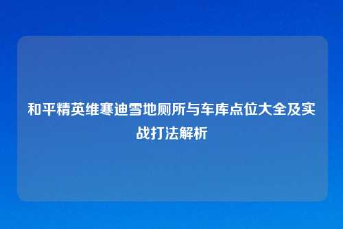 和平精英维寒迪雪地厕所与车库点位大全及实战打法解析