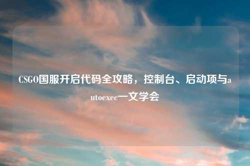CSGO国服开启代码全攻略，控制台、启动项与autoexec一文学会