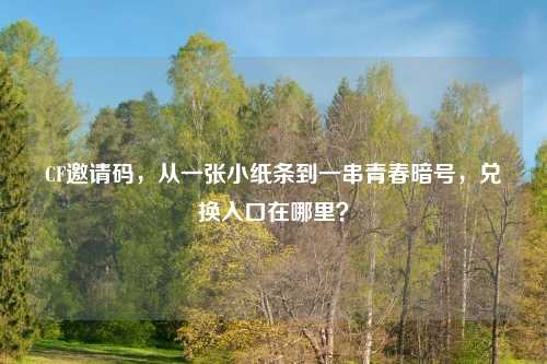CF邀请码，从一张小纸条到一串青春暗号，兑换入口在哪里？