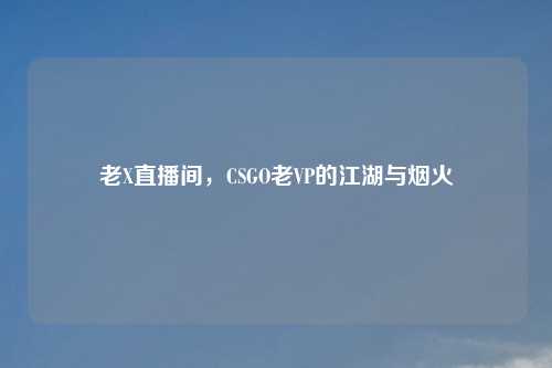 老X直播间，CSGO老VP的江湖与烟火