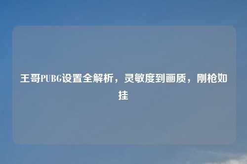 王哥PUBG设置全解析，灵敏度到画质，刚枪如挂