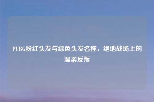 PUBG粉红头发与绿色头发名称，绝地战场上的温柔反叛