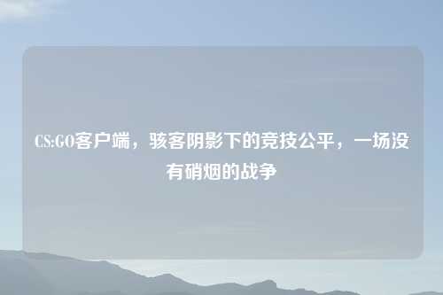 CS:GO客户端，骇客阴影下的竞技公平，一场没有硝烟的战争