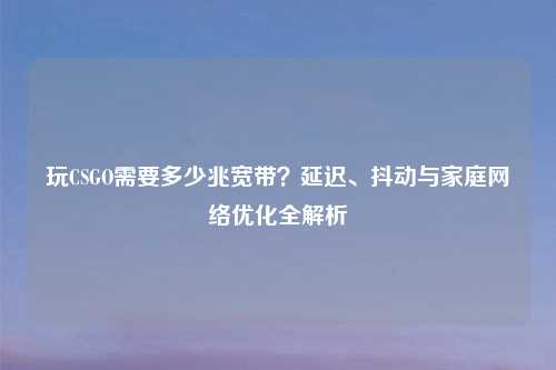 玩CSGO需要多少兆宽带？延迟、抖动与家庭     优化全解析