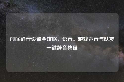 PUBG静音设置全攻略，语音、游戏声音与队友一键静音教程