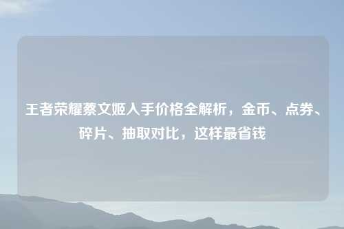 王者荣耀蔡文姬入手价格全解析，金币、点券、碎片、抽取对比，这样最省钱